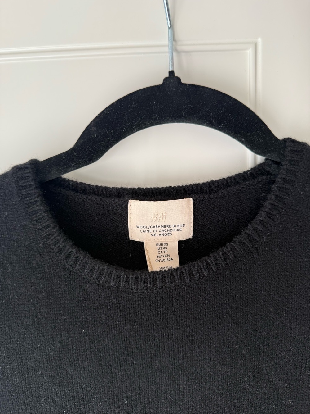H&M premium Wool-Cashmere Blend women’s Crewneck Sweater - Black